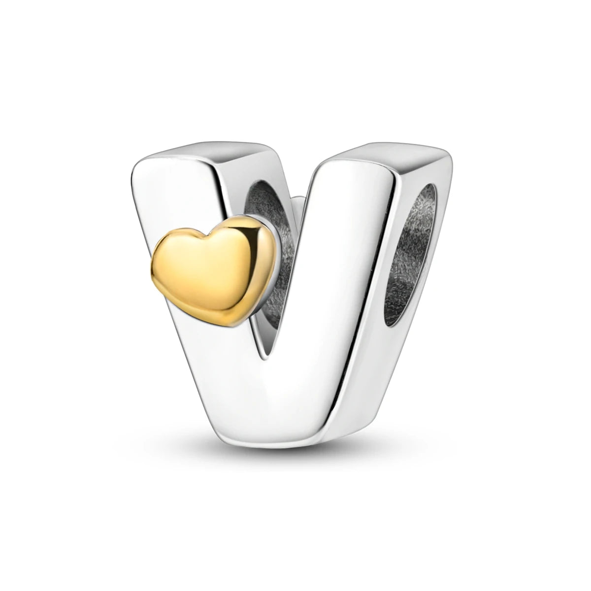 New Silver Plated Heart Shape A-Z Letter Charms