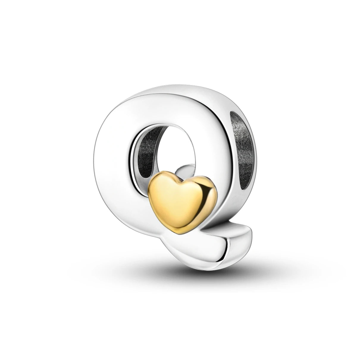 New Silver Plated Heart Shape A-Z Letter Charms