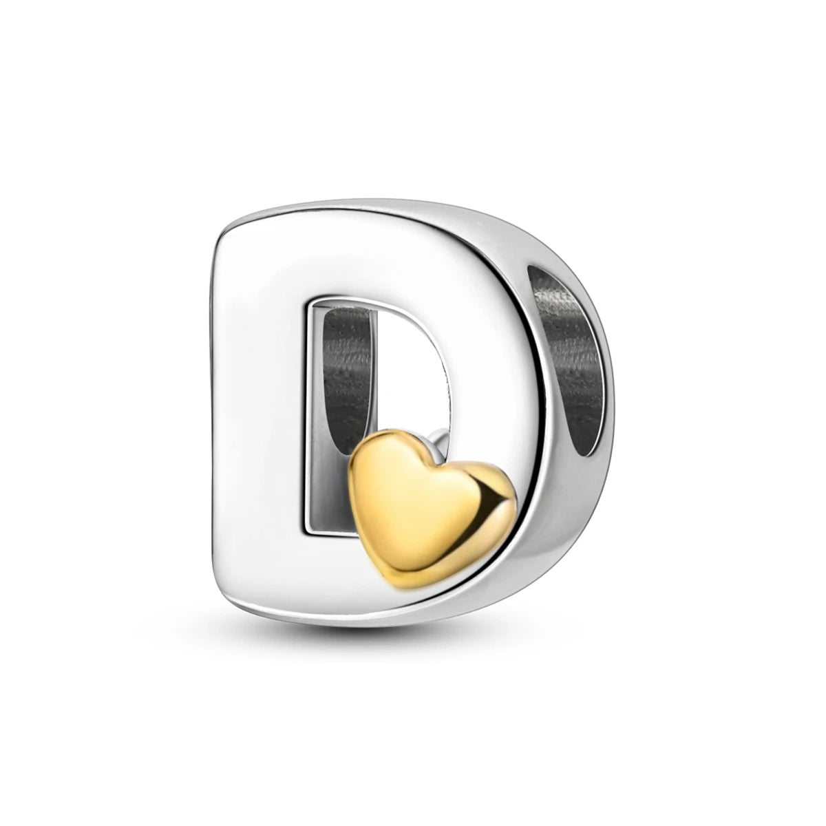 New Silver Plated Heart Shape A-Z Letter Charms